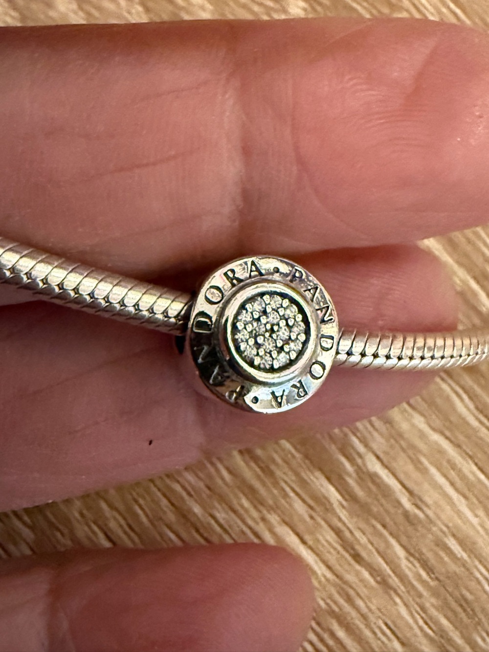 Pandora Silver Tone Accent Ring Charm - Silver